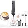 imageYARRAMATE 100ML Glass Measuring Cup ampamp Black Powerful Milk Frother Wand with Stand