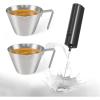 imageYARRAMATE 100ml Metal Measuring Cups ampamp Mini Powerful Milk Frother Wand
