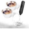 imageYARRAMATE Mini Powerful Milk Frother Wand ampamp 100ml Metal Measuring Cups White