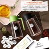 imageYARRAMATE 16oz470ml Glass Olive Oil Sprayer for Cooking with Stickers 2 in 1 Oil Dispenser for Kitchen Gadgets Food Grade Premium Spray Bottle for Salad Frying BBQ Pomelo162Pcs Black