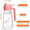 imageYARRAMATE 16oz470ml Glass Olive Oil Sprayer for Cooking with Stickers 2 in 1 Oil Dispenser for Kitchen Gadgets Food Grade Premium Spray Bottle for Salad Frying BBQ Pomelo061Pc Pink