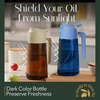image:imageYARRAMATE 16oz470ml LightBlocking Dark Oil Sprayer for Cooking 2 in 1 Olive Oil Dispenser Bottle for Kitchen Premium Blue Glass Oil Bottle FoodGrade Oil Mister for Air Fryer BBQ Navy03Skyblue