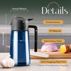 image:imageYARRAMATE 16oz470ml LightBlocking Dark Oil Sprayer for Cooking 2 in 1 Olive Oil Dispenser Bottle for Kitchen Premium Blue Glass Oil Bottle FoodGrade Oil Mister for Air Fryer BBQ Navy01Black