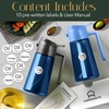 image:imageYARRAMATE 16oz470ml LightBlocking Dark Oil Sprayer for Cooking 2 in 1 Olive Oil Dispenser Bottle for Kitchen Premium Blue Glass Oil Bottle FoodGrade Oil Mister for Air Fryer BBQ Navy03Skyblue