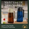 image:imageYARRAMATE 16oz470ml LightBlocking Dark Oil Sprayer for Cooking 2 in 1 Olive Oil Dispenser Bottle for Kitchen Premium Blue Glass Oil Bottle FoodGrade Oil Mister for Air Fryer BBQ BlackNavy01Black