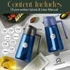 image:imageYARRAMATE 16oz470ml LightBlocking Dark Oil Sprayer for Cooking 2 in 1 Olive Oil Dispenser Bottle for Kitchen Premium Blue Glass Oil Bottle FoodGrade Oil Mister for Air Fryer BBQ BlackNavy01Black