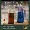 image:imageYARRAMATE 16oz470ml LightBlocking Dark Oil Sprayer for Cooking 2 in 1 Olive Oil Dispenser Bottle for Kitchen Premium Blue Glass Oil Bottle FoodGrade Oil Mister for Air Fryer BBQ BlackNavy04Purple