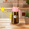 image:imageYARRAMATE 16oz470ml LightBlocking Dark Oil Sprayer for Cooking 2 in 1 Olive Oil Dispenser Bottle for Kitchen Premium Blue Glass Oil Bottle FoodGrade Oil Mister for Air Fryer BBQ BlackNavy1Pc Pink