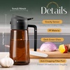 image:imageYARRAMATE 16oz470ml LightBlocking Dark Oil Sprayer for Cooking 2 in 1 Olive Oil Dispenser Bottle for Kitchen Premium Blue Glass Oil Bottle FoodGrade Oil Mister for Air Fryer BBQ BlackNavy1Pc Black