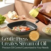 image:imageYARRAMATE 16oz470ml LightBlocking Dark Oil Sprayer for Cooking 2 in 1 Olive Oil Dispenser Bottle for Kitchen Premium Blue Glass Oil Bottle FoodGrade Oil Mister for Air Fryer BBQ BlackNavy1Pc Pomelo