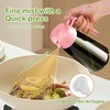 image:imageYARRAMATE 16oz470ml LightBlocking Dark Oil Sprayer for Cooking 2 in 1 Olive Oil Dispenser Bottle for KitchenDark Green Glass Oil Bottle FoodGrade Oil Mister for Air Fryer BBQ LotusRootPink07Pink
