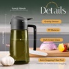 image:imageYARRAMATE 16oz470ml LightBlocking Dark Oil Sprayer for Cooking 2 in 1 Olive Oil Dispenser Bottle for KitchenDark Green Glass Oil Bottle FoodGrade Oil Mister for Air Fryer BBQ LotusRootPink01Black