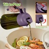 image:imageYARRAMATE 16oz470ml LightBlocking Dark Oil Sprayer for Cooking 2 in 1 Olive Oil Dispenser Bottle for KitchenDark Green Glass Oil Bottle FoodGrade Oil Mister for Air Fryer BBQ LotusRootPink09Purple