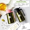 image:imageYARRAMATE 16oz470ml LightBlocking Dark Oil Sprayer for Cooking 2 in 1 Olive Oil Dispenser Bottle for KitchenDark Green Glass Oil Bottle FoodGrade Oil Mister for Air Fryer BBQ LotusRootPink07Pink
