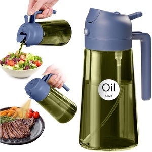 image:imageYARRAMATE 16oz470ml LightBlocking Dark Oil Sprayer for Cooking 2 in 1 Olive Oil Dispenser Bottle for KitchenDark Green Glass Oil Bottle FoodGrade Oil Mister for Air Fryer BBQ LotusRootPink05Navy
