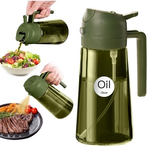 image:imageYARRAMATE 16oz470ml LightBlocking Dark Oil Sprayer for Cooking 2 in 1 Olive Oil Dispenser Bottle for KitchenDark Green Glass Oil Bottle FoodGrade Oil Mister for Air Fryer BBQ LotusRootPink06OliveGreen