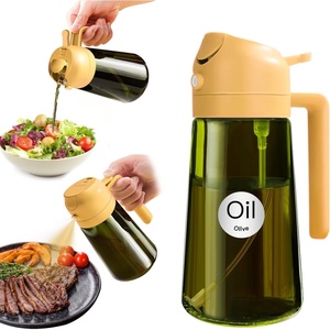 image:imageYARRAMATE 16oz470ml LightBlocking Dark Oil Sprayer for Cooking 2 in 1 Olive Oil Dispenser Bottle for KitchenDark Green Glass Oil Bottle FoodGrade Oil Mister for Air Fryer BBQ LotusRootPink04Orange