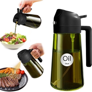 image:imageYARRAMATE 16oz470ml LightBlocking Dark Oil Sprayer for Cooking 2 in 1 Olive Oil Dispenser Bottle for KitchenDark Green Glass Oil Bottle FoodGrade Oil Mister for Air Fryer BBQ LotusRootPink01Black