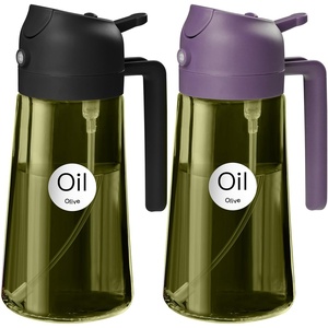 image:imageYARRAMATE 16oz470ml LightBlocking Dark Oil Sprayer for Cooking 2 in 1 Olive Oil Dispenser Bottle for KitchenDark Green Glass Oil Bottle FoodGrade Oil Mister for Air Fryer BBQ LotusRootPink172Pcs BlackPurple