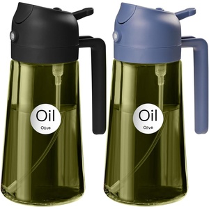 image:imageYARRAMATE 16oz470ml LightBlocking Dark Oil Sprayer for Cooking 2 in 1 Olive Oil Dispenser Bottle for KitchenDark Green Glass Oil Bottle FoodGrade Oil Mister for Air Fryer BBQ LotusRootPink192Pcs BlackNavy