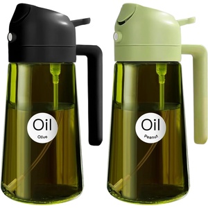 image:imageYARRAMATE 16oz470ml LightBlocking Dark Oil Sprayer for Cooking 2 in 1 Olive Oil Dispenser Bottle for KitchenDark Green Glass Oil Bottle FoodGrade Oil Mister for Air Fryer BBQ LotusRootPink142Pcs BlackGreen