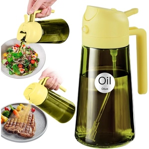 image:imageYARRAMATE 16oz470ml LightBlocking Dark Oil Sprayer for Cooking 2 in 1 Olive Oil Dispenser Bottle for KitchenDark Green Glass Oil Bottle FoodGrade Oil Mister for Air Fryer BBQ LotusRootPink11Pomelo