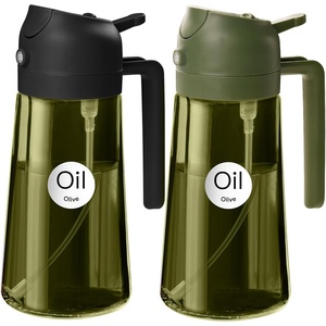 image:imageYARRAMATE 16oz470ml LightBlocking Dark Oil Sprayer for Cooking 2 in 1 Olive Oil Dispenser Bottle for KitchenDark Green Glass Oil Bottle FoodGrade Oil Mister for Air Fryer BBQ LotusRootPink182Pcs BlackOliveGreen